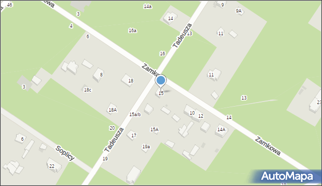 Otwock, Tadeusza, 15, mapa Otwock