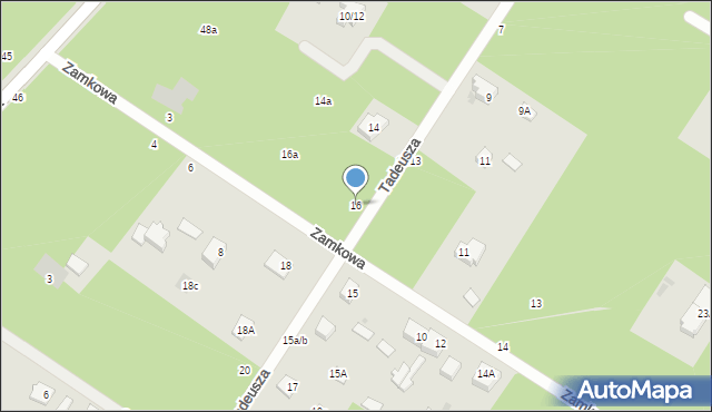 Otwock, Tadeusza, 16, mapa Otwock