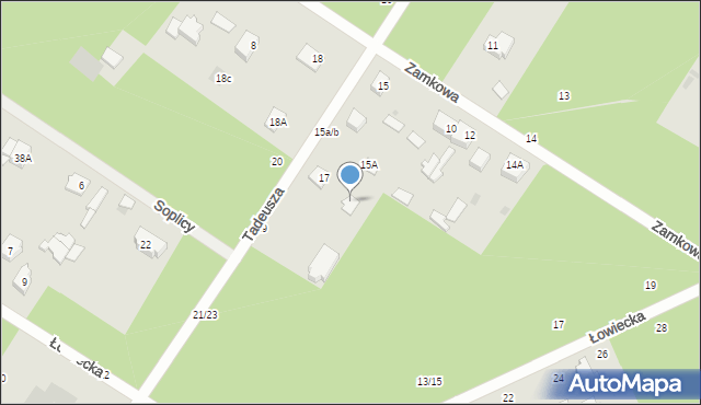 Otwock, Tadeusza, 19a, mapa Otwock