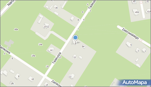 Otwock, Tadeusza, 9, mapa Otwock