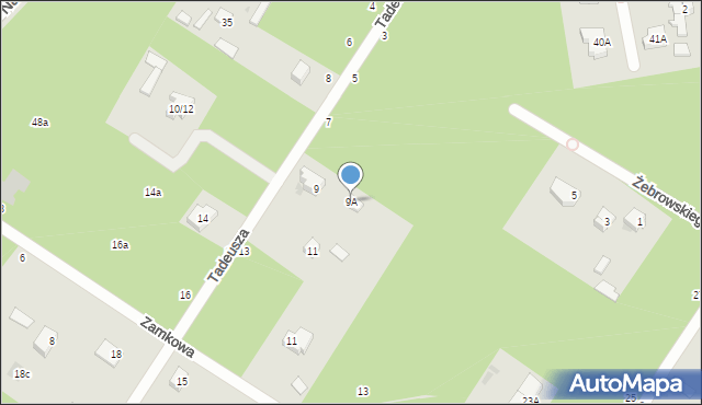 Otwock, Tadeusza, 9A, mapa Otwock