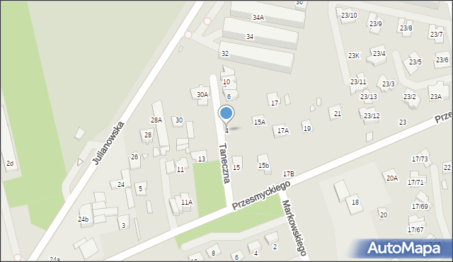 Piaseczno, Taneczna, 4, mapa Piaseczno