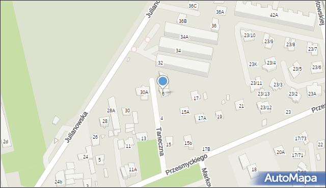 Piaseczno, Taneczna, 6, mapa Piaseczno