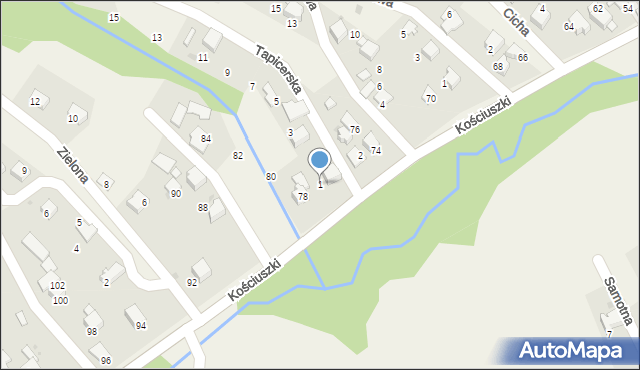 Pietrzykowice, Tapicerska, 1, mapa Pietrzykowice