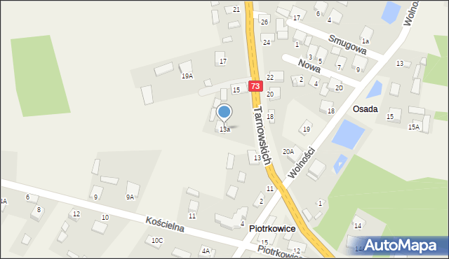 Piotrkowice, Tarnowskich, 13a, mapa Piotrkowice