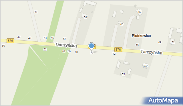 Piotrkowice, Tarczyńska, 70, mapa Piotrkowice