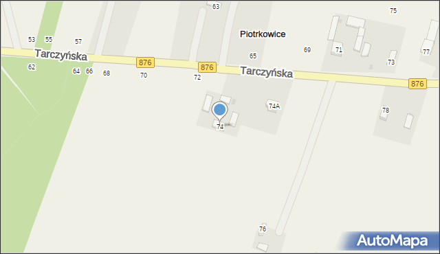 Piotrkowice, Tarczyńska, 74, mapa Piotrkowice