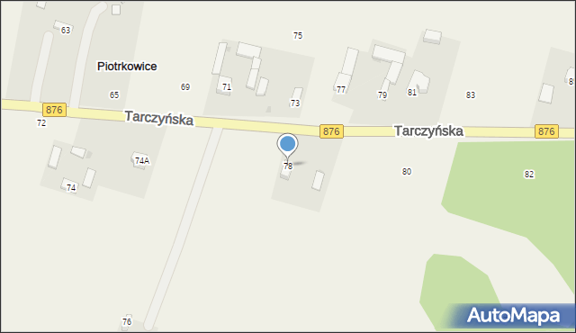 Piotrkowice, Tarczyńska, 78, mapa Piotrkowice