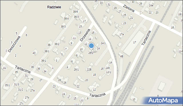 Płock, Tartaczna, 26/2, mapa Płock