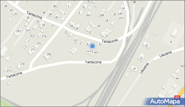 Płock, Tartaczna, 9/1, mapa Płock