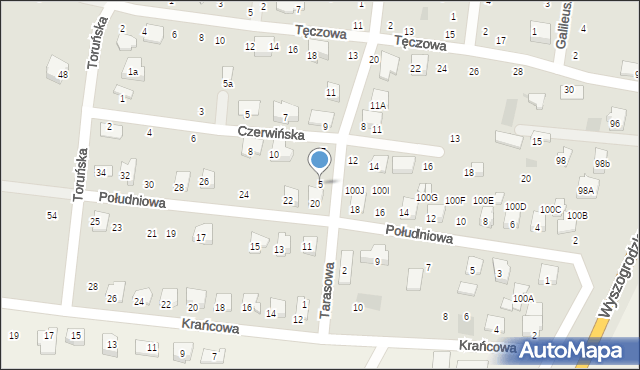 Płońsk, Tarasowa, 5, mapa Płońsk
