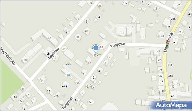 Pniewy, Targowa, 12a, mapa Pniewy