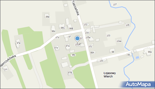 Poronin, Tatrzańska, 101A, mapa Poronin