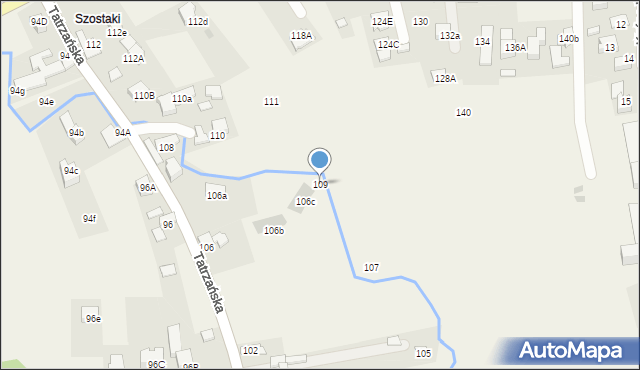 Poronin, Tatrzańska, 109, mapa Poronin
