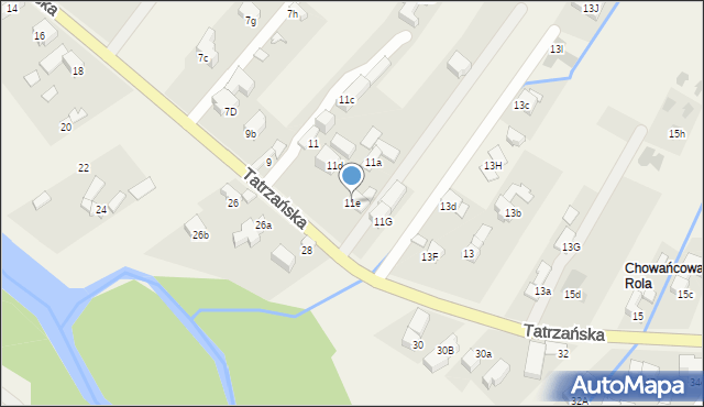 Poronin, Tatrzańska, 11e, mapa Poronin