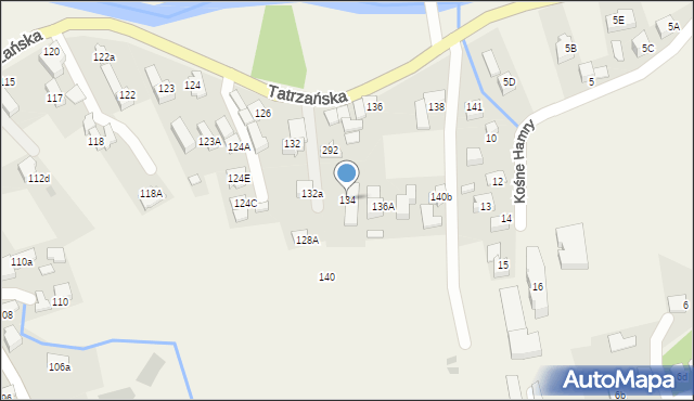 Poronin, Tatrzańska, 134, mapa Poronin