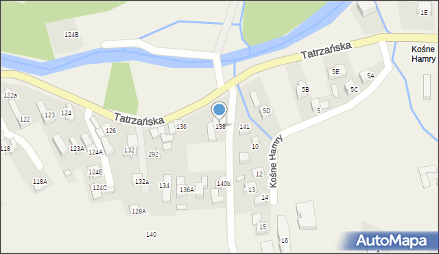 Poronin, Tatrzańska, 138, mapa Poronin