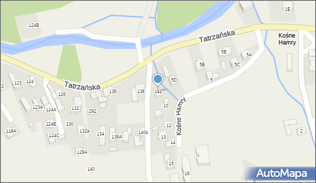 Poronin, Tatrzańska, 141, mapa Poronin