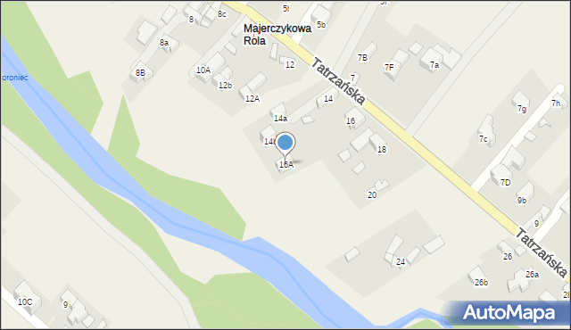 Poronin, Tatrzańska, 16A, mapa Poronin