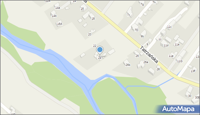 Poronin, Tatrzańska, 24, mapa Poronin