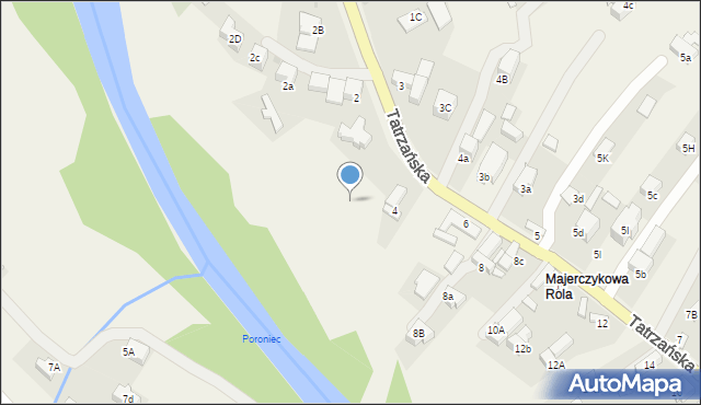 Poronin, Tatrzańska, 2f, mapa Poronin