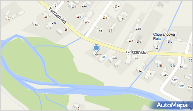 Poronin, Tatrzańska, 30, mapa Poronin