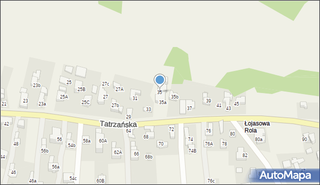 Poronin, Tatrzańska, 35, mapa Poronin