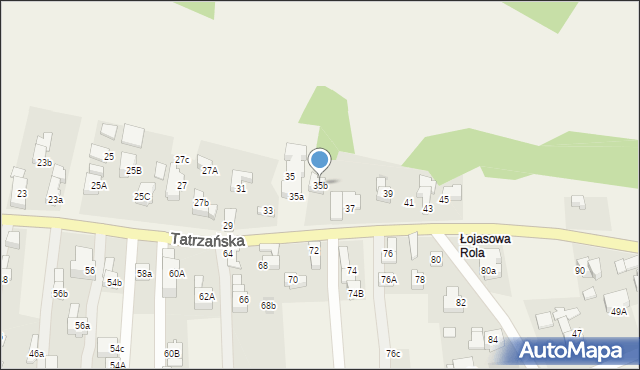 Poronin, Tatrzańska, 35b, mapa Poronin