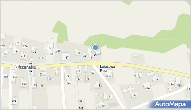 Poronin, Tatrzańska, 45, mapa Poronin