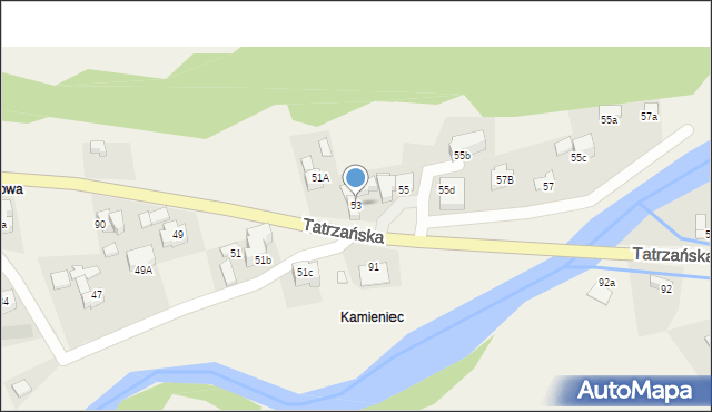Poronin, Tatrzańska, 53, mapa Poronin