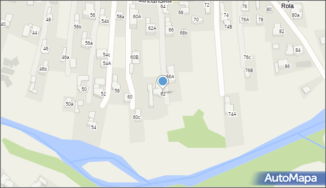 Poronin, Tatrzańska, 62, mapa Poronin