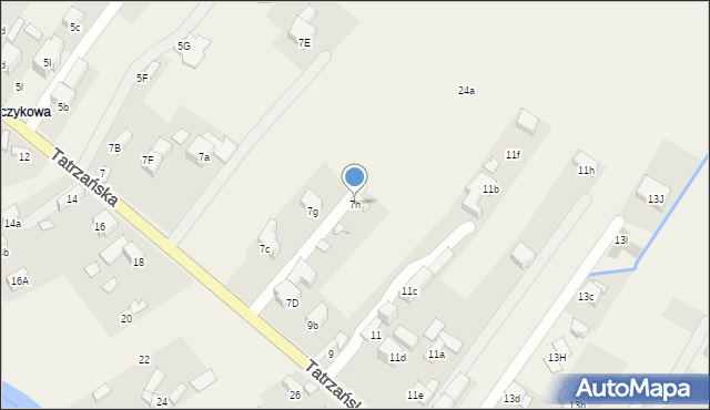 Poronin, Tatrzańska, 7h, mapa Poronin