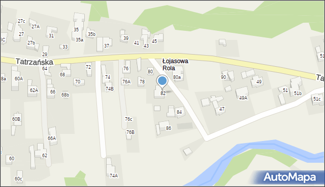 Poronin, Tatrzańska, 82, mapa Poronin
