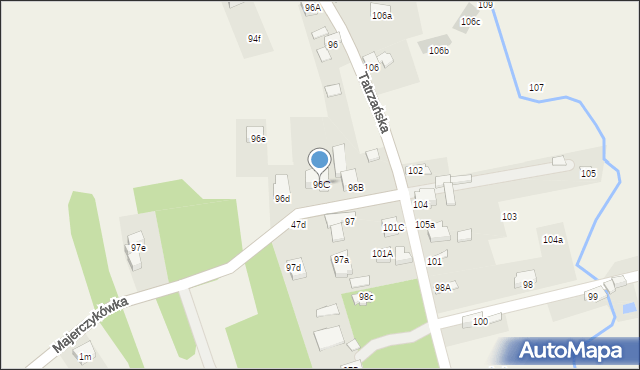 Poronin, Tatrzańska, 96C, mapa Poronin
