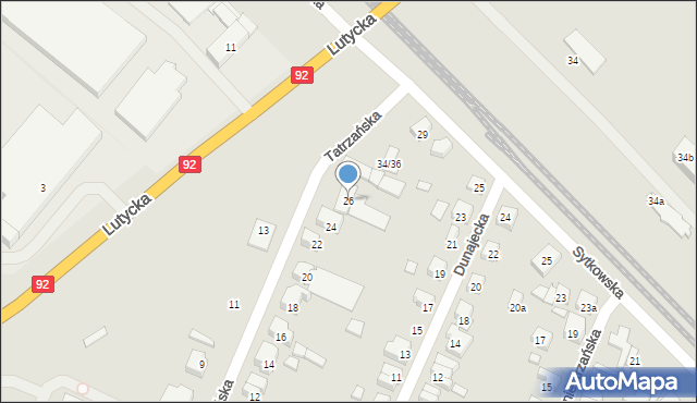 Poznań, Tatrzańska, 26, mapa Poznania