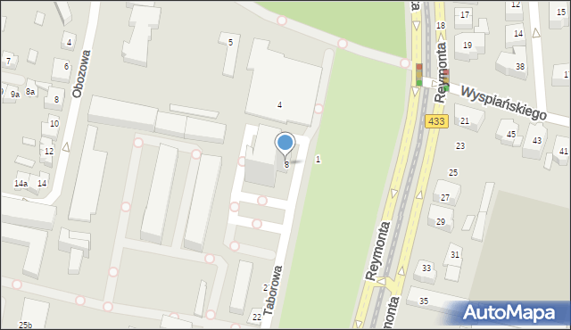 Poznań, Taborowa, 8, mapa Poznania