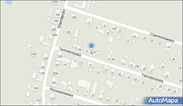 Poznań, Tarnobrzeska, 5a, mapa Poznania