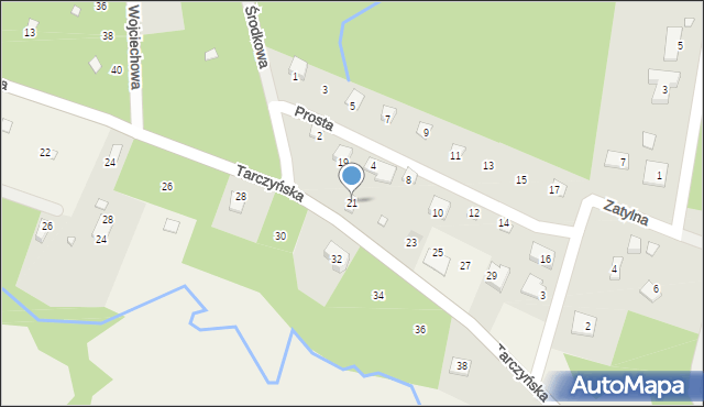 Prace Duże, Tarczyńska, 21, mapa Prace Duże