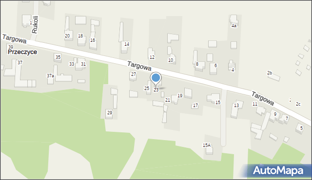 Przeczyce, Targowa, 23, mapa Przeczyce