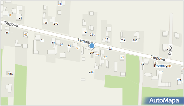 Przeczyce, Targowa, 49a, mapa Przeczyce