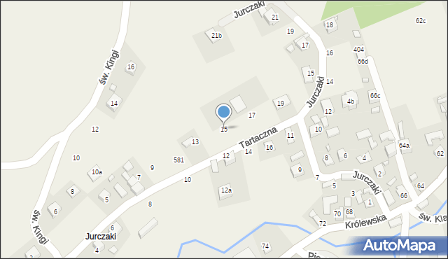 Przysietnica, Tartaczna, 15, mapa Przysietnica