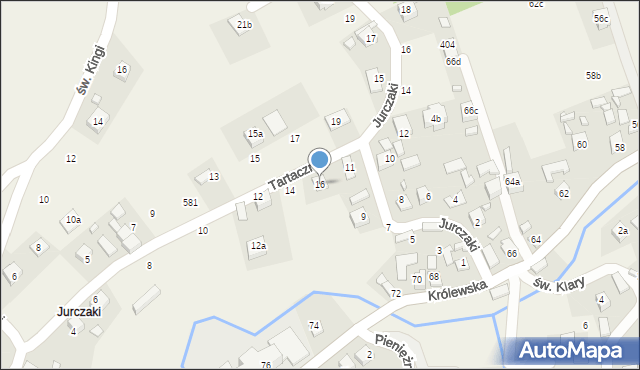 Przysietnica, Tartaczna, 16, mapa Przysietnica