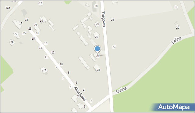 Przytyk, Targowa, 26, mapa Przytyk