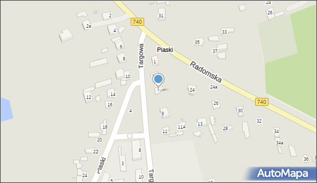 Przytyk, Targowa, 7, mapa Przytyk