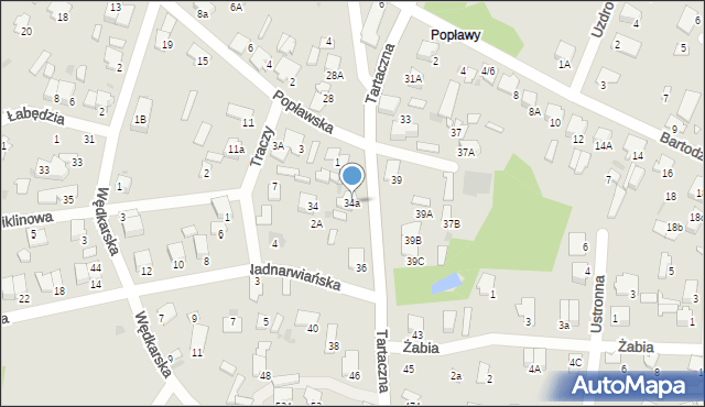 Pułtusk, Tartaczna, 34a, mapa Pułtusk