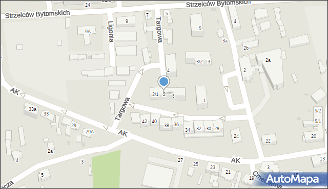 Pyskowice, Targowa, 2, mapa Pyskowice