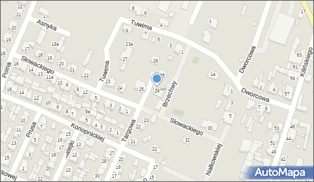 Pyzdry, Targowa, 24, mapa Pyzdry