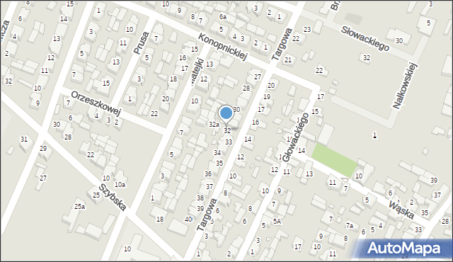 Pyzdry, Targowa, 32, mapa Pyzdry