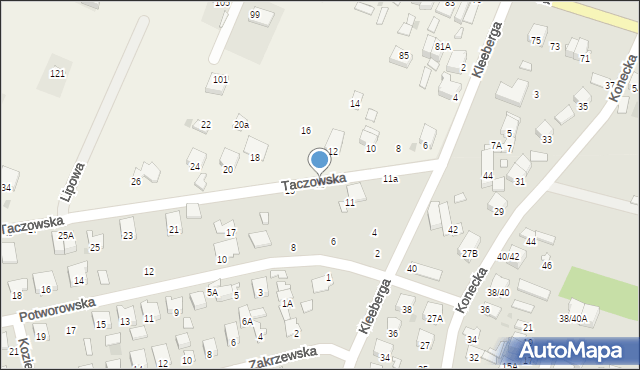 Radom, Taczowska, 13, mapa Radomia