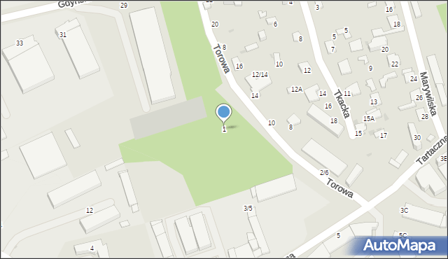 Radom, Tartaczna, 1, mapa Radomia